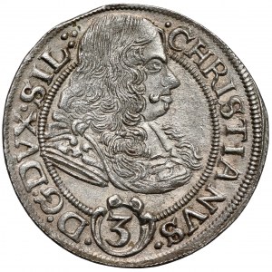 Silesia, Chrystian Wallach, 3 krajcary 1670 CB, Brzeg
