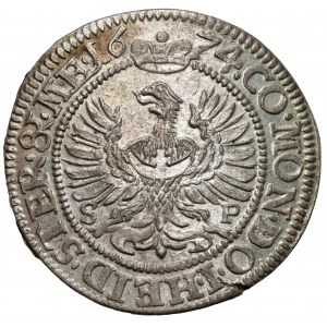 Śląsk, Sylwiusz Fryderyk, 3 krajcary 1674 SP, Oleśnica