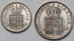 Oldenburg, 1 and 3 grote 1850-1856-B, Hanover - set (2pcs)