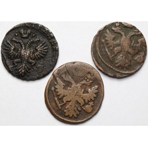 Rosja, Anna i Iwan VI, Dengi 1734-1741 - zestaw (3szt)
