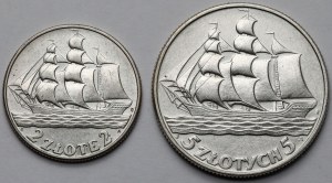 Voilier 2 et 5 or 1936 - set (2pcs)