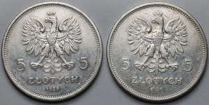 5 or 1928-1930 Nike et bannière - set (2pcs)