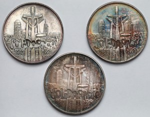 100.000 or 1990 Solidarité - variété A - set (3pcs)
