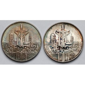 100.000 złotych 1990 Solidarność - odmiana A - zestaw (2szt)