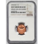 USA, 1 cent Lincoln - offcenter - piękny