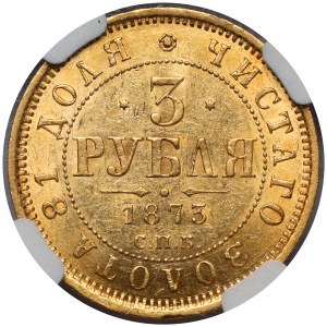 Russia, Alexander II, 3 rubles 1873 HI, St. Petersburg