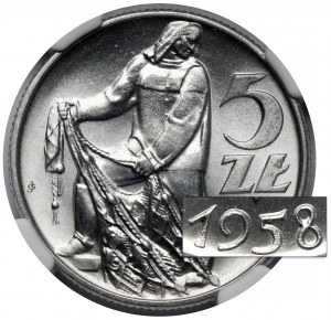 5 gold 1958 Fisherman - narrow eight