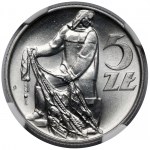 5 złotych 1958 Rybak - wąska ósemka