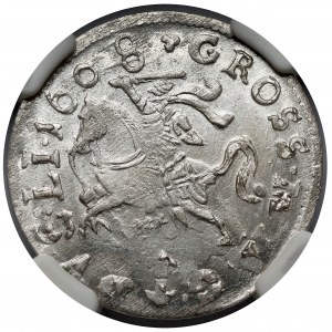 Sigismund III Vasa, Vilnius 1608 penny - beautiful