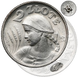Kobieta i kłosy 2 złote 1924 - literka H