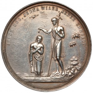 Medal chrzcielny SREBRO - Na pamiątkę chrztu - 1870