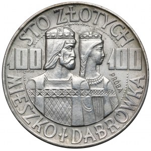 Próba SREBRO 100 złotych 1966 Mieszko... półpostacie