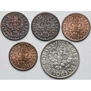 1-20 groszy 1923-1939 - zestaw (5szt)