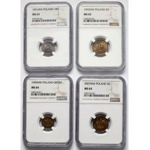 1-10 groszy 1991-2007 - zestaw (4szt)