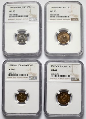 1-10 pennies 1991-2007 - set (4pcs)
