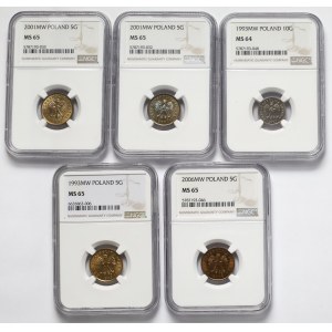 1-10 groszy 1993-2006 - zestaw (5szt)