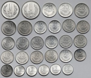 1-20 pennies and 1 zloty 1949-1985 - mint - set (29pcs)