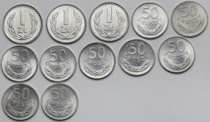 50 pennies and 1 zloty 1970-1985 - mint - set (12pcs)