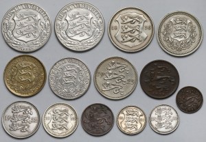 Estonie, 1 envoyé - 2 couronnes 1922-1935 - set (14pcs)