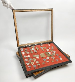 Collection of Sports Medals in a display case + two display cases