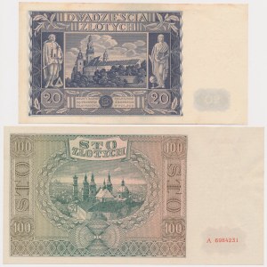 20 zł 1936 i 100 zł 1941 - zestaw (2szt)