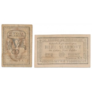 5 groszy i 4 złote (2)(A) 1794 - zestaw (2szt)