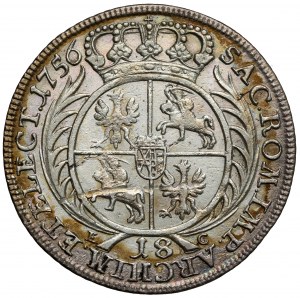 August III Sas, Ort Leipzig 1756 EC - tête large