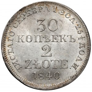 30 kopiejek = 2 złote 1840 MW, Warszawa