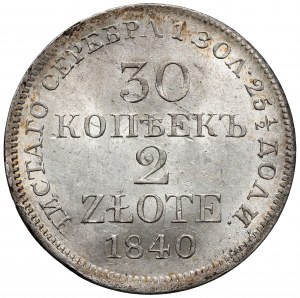 30 kopecks = 2 zlotys 1840 MW, Varsovie