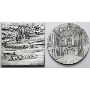 Plakieta Katyń i medal Cmentarz na Rossie - zestaw (2szt)