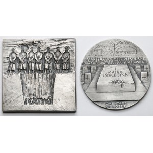Plakieta Katyń i medal Cmentarz na Rossie - zestaw (2szt)