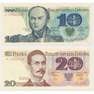 10 i 20 zł 1982 - A - zestaw (2szt)