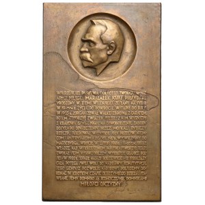 Plakieta MW (102x60), J. Piłsudski, Wskrzesiciel Państwa 1931