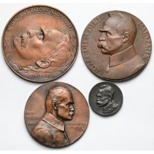 Odlewy Medali 1916-1936 i Kopia 100 marek 1922 - zestaw (4szt)