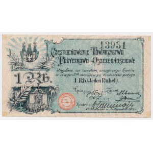 Częstochowa, Tow. Poż.-Oszczędnościowe, 1 rubel 1914