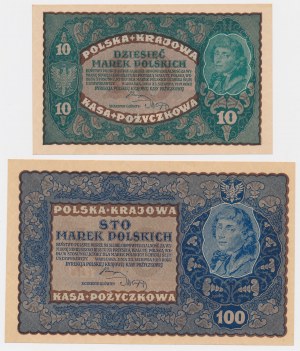10 et 100 mkp 1919 août - set (2pc)