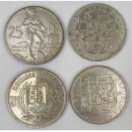 Czechosłowacja, srebrne monety - zestaw (24szt)