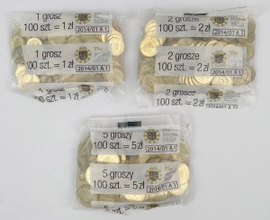 Mint bags of 1, 2 and 5 pennies 2013 - set (3pcs)