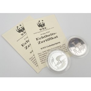 Szwajcaria, Medale SREBRO 1990-1991 - 30 lat WWF / World Wildlife Fund (2szt)