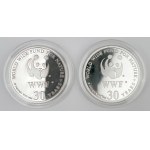 Szwajcaria, Medale SREBRO 1990-1991 - 30 lat WWF / World Wildlife Fund (2szt)