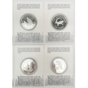 Jersey, Kajmany, Turks i Caicos, srebrne monety WWF - zestaw (4szt)