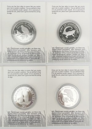 Jersey, Cayman Islands, Turks and Caicos, WWF silver coins - set (4pcs)