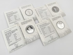 Jersey, Cayman Islands, Turks and Caicos, WWF silver coins - set (4pcs)