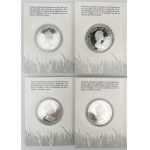 Jersey, Kajmany, Turks i Caicos, srebrne monety WWF - zestaw (4szt)