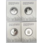 Tanzania, Indonezja, Falklandy... srebrne monety WWF - zestaw (4szt)