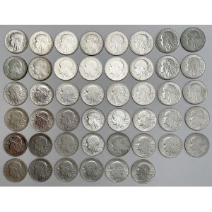 Głowa Kobiety 5 złotych 1932-1934 - pakiet (46szt)