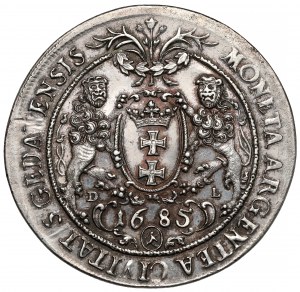 Jan III Sobieski, Talar Gdańsk 1685 DL - odbitka w czystym srebrze