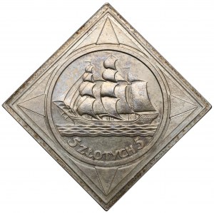 KLIPA 5 zloty 1936 Sailing ship