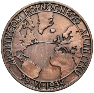 Jozef and Boleslaw Adamowicz 1934 medal - conquerors of the North Atlantic