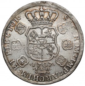 Auguste II le Fort, Thaler 1707 ILH, Dresde - Grand bouclier